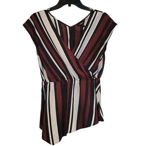 Express Striped Blouse Asymmetrical Business Casual size Small